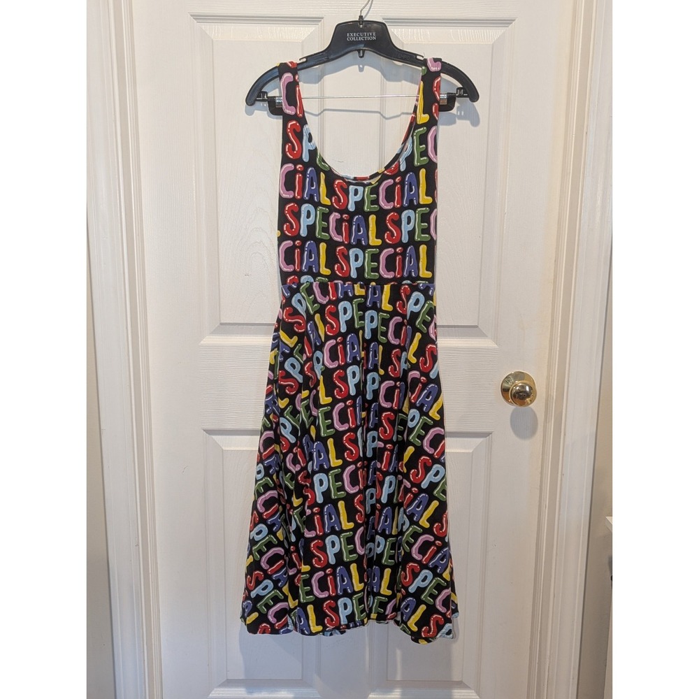 Dopamine Novelty Print Fit & Flare Midi Dress "SPECIAL" Nooworks Large - Picture 4 of 8
